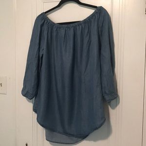 Chambray Denim off The Shoulder top