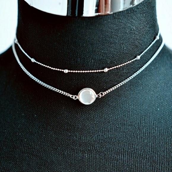 5 for $25 Set of 2 Silver Color Layering Necklaces - Picture 2 of 3