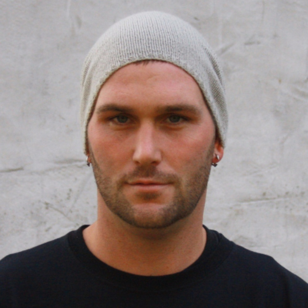 Men's Merino Wool Blend Hand Knit Slouchy Hat