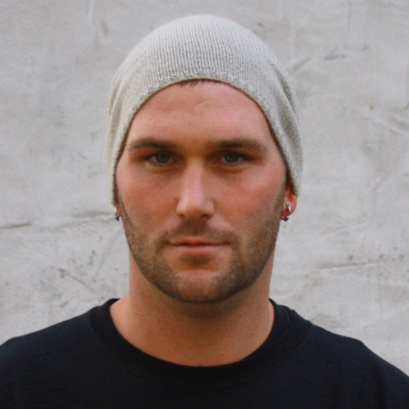 Men's Merino Wool Blend Hand Knit Slouchy Hat - Picture 1 of 2