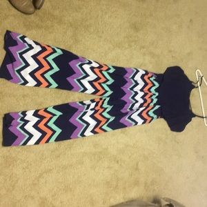 Navy blue multicolor jumpsuit