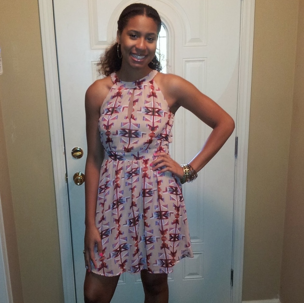 Halter Neck Printed Dress