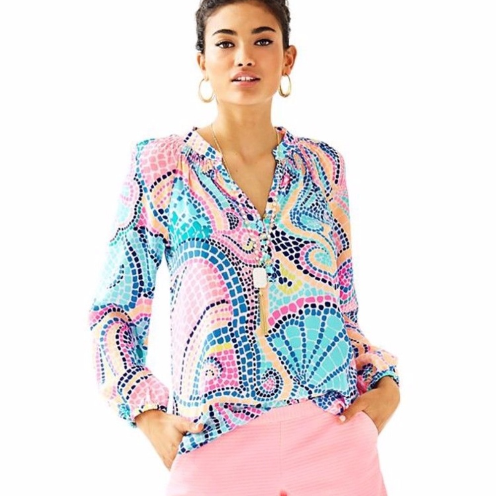 Lilly Elsa Top Multi Tile Wave, XS