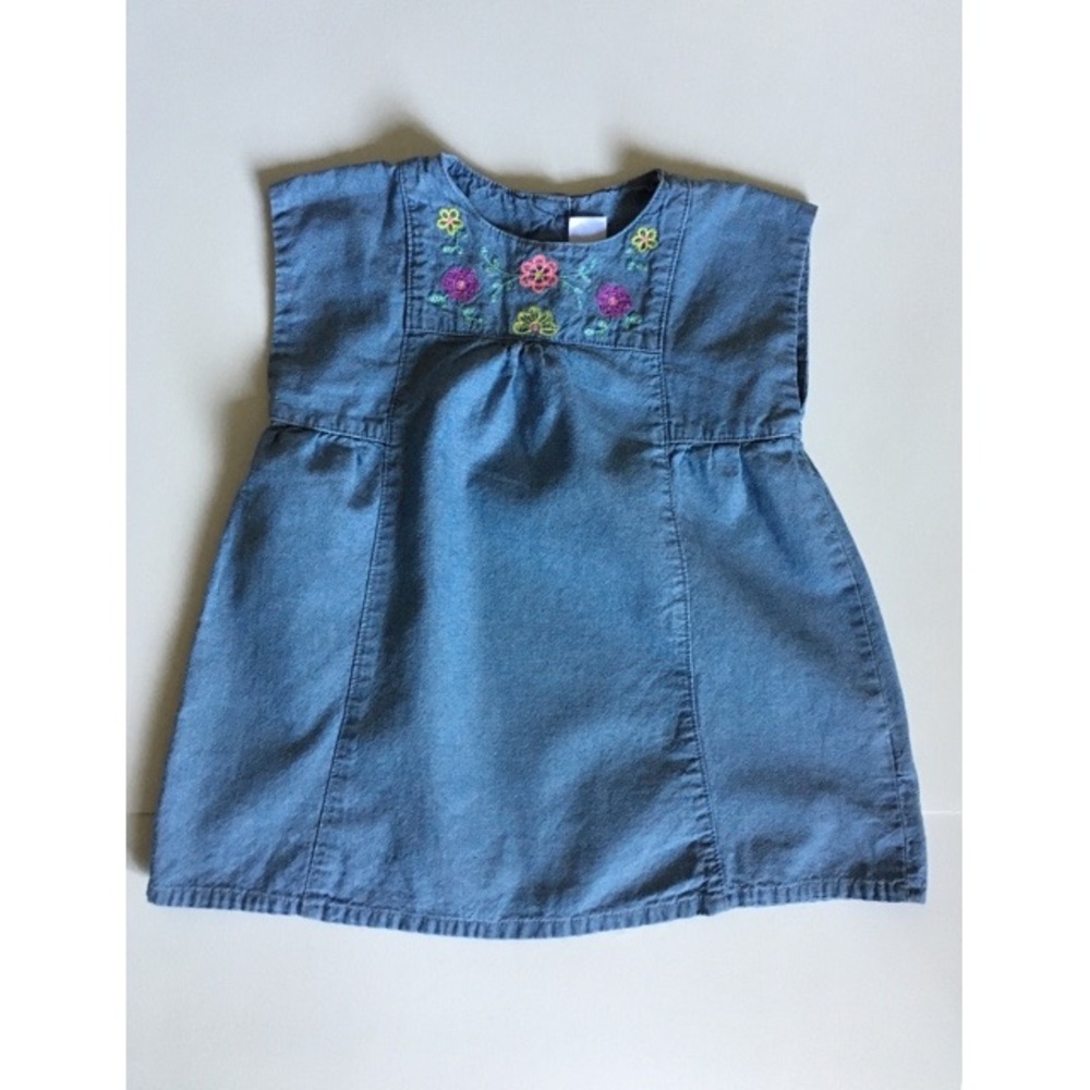 Girls' Floral Embroidered Chambray Tunic 3T