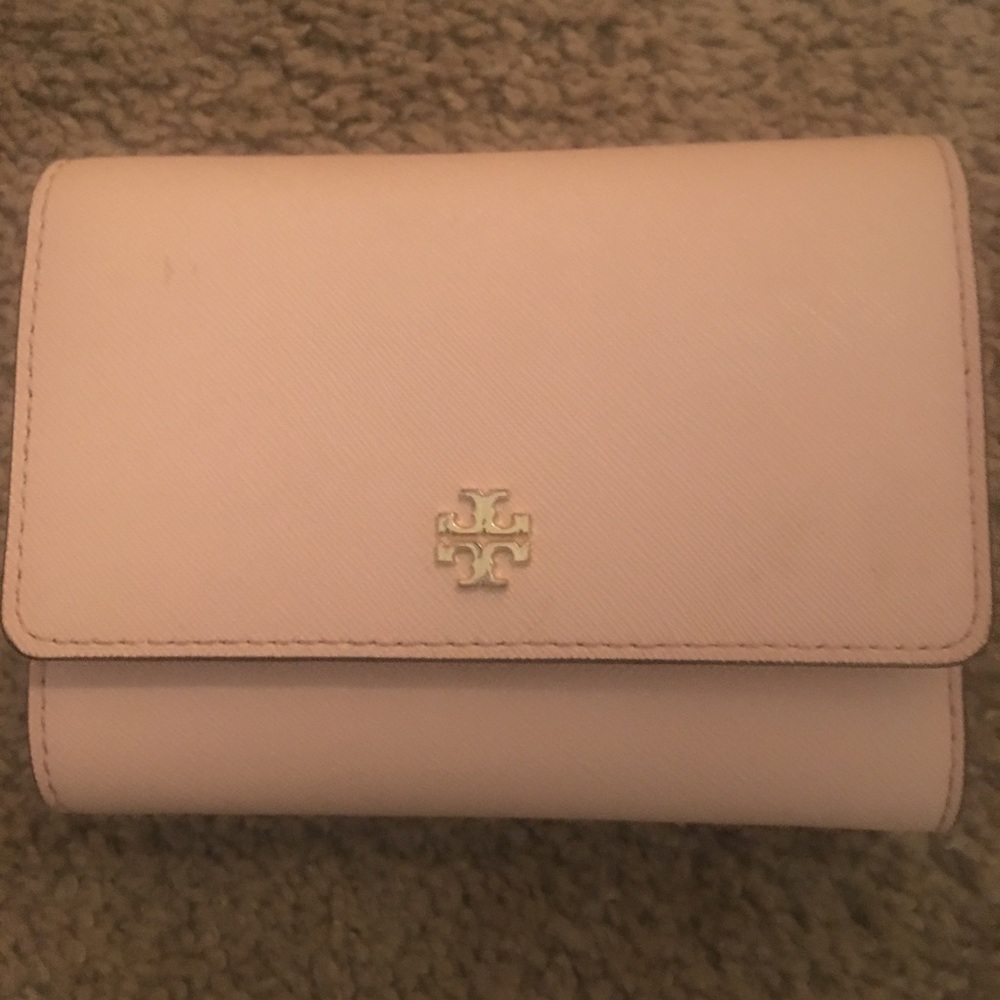 Authentic Tory Burch blush pink wallet!