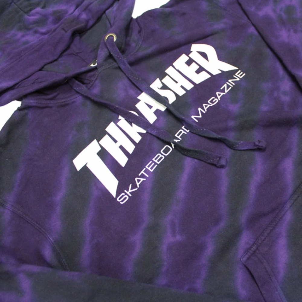 Thrasher Tie Dye Logo Hooded Pullover Sweatshirt