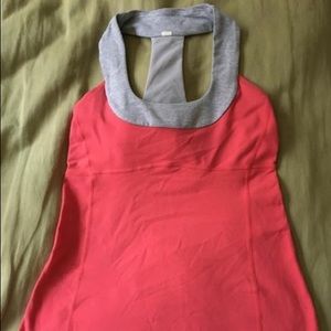 *SOLD*EUC Size 6 gray and orange/red scoop neck