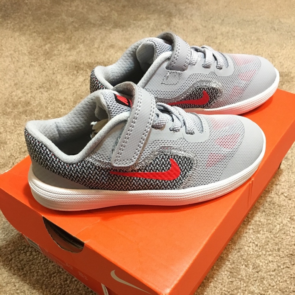 Brand New Nike Orange & Gray Sneakers Toddler 9C