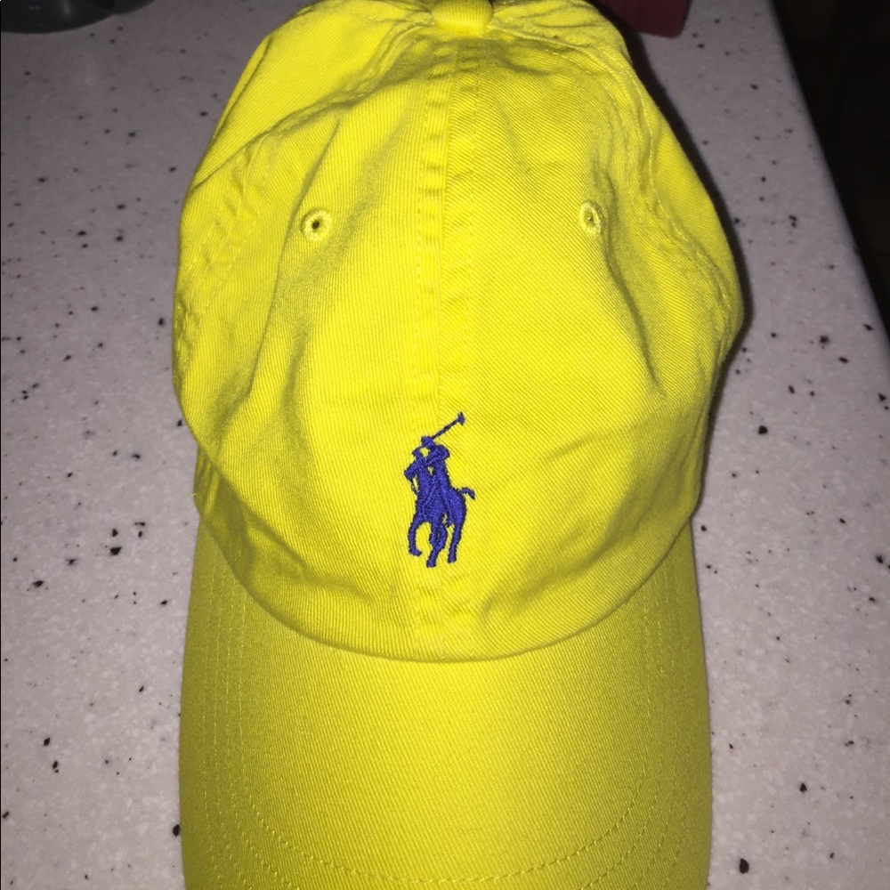 Yellow Polo hat by Ralph Lauren.