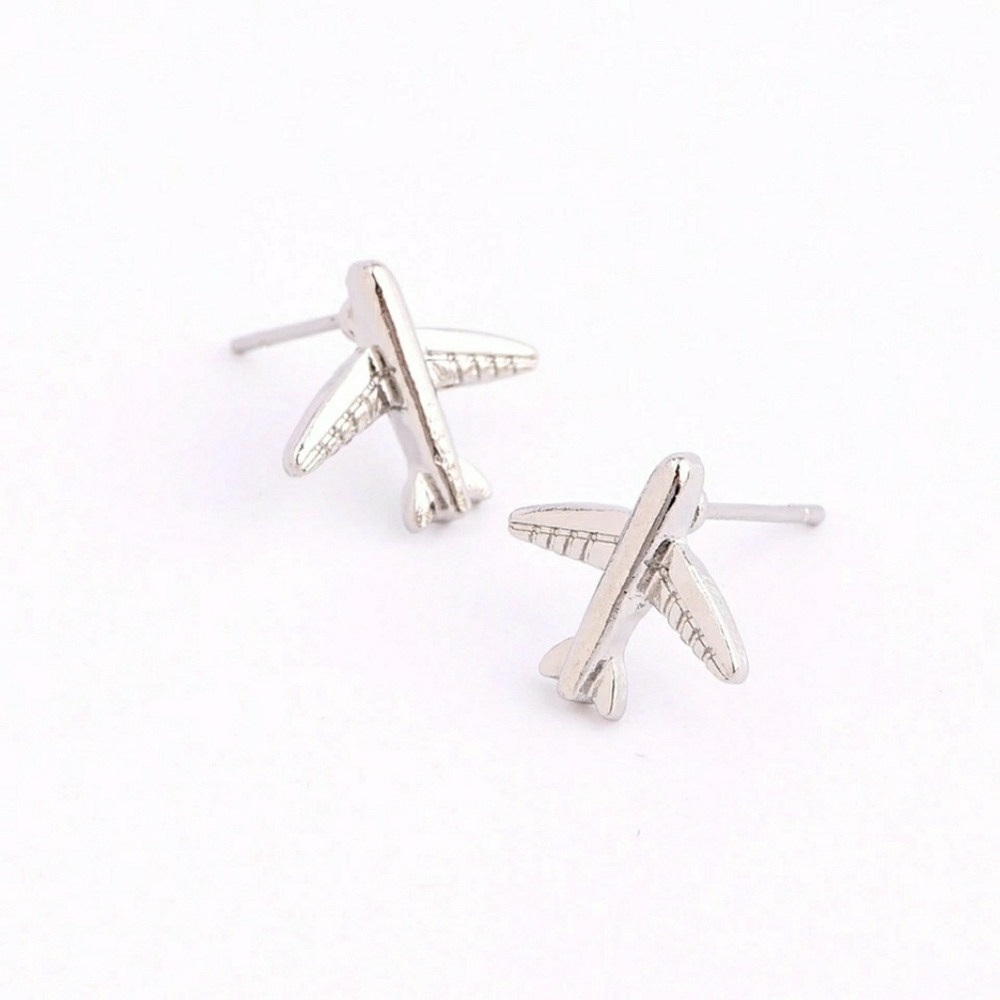 Reserved for @tana509 Tiny Airplane Stud Earrings - Picture 4 of 6