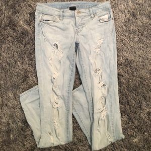 ripped light wash jeans