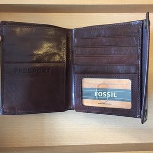New Leather Passport Wallet by Fossil