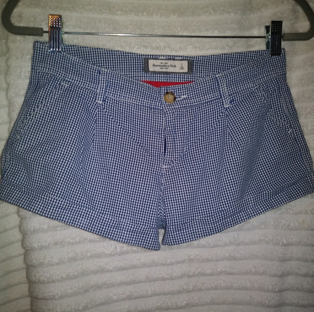 Women's blue plaid shorts