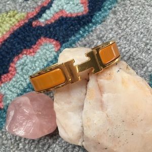Used Hermes Clic Clac H bracelet burnt orange