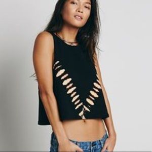 Free people We The Free Del Ray crop tank in black