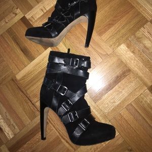 Black suede Sam Edelman booties