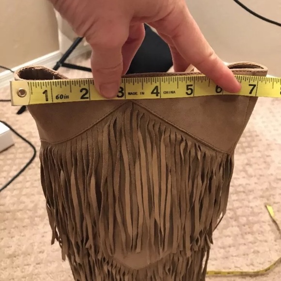 Sam Edelman Pedra Fringe Boot tan suede pull on - Picture 3 of 8
