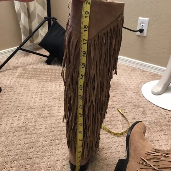 Sam Edelman Pedra Fringe Boot tan suede pull on - Picture 4 of 8
