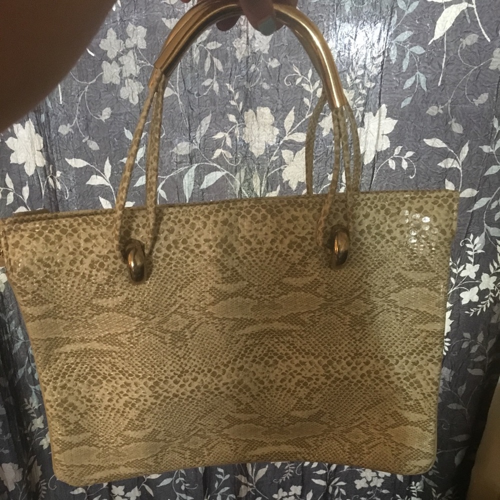 italian snake skin leather bag
