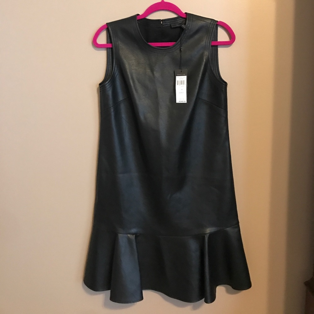 BCBGMAXAZARIA peplum leather dress