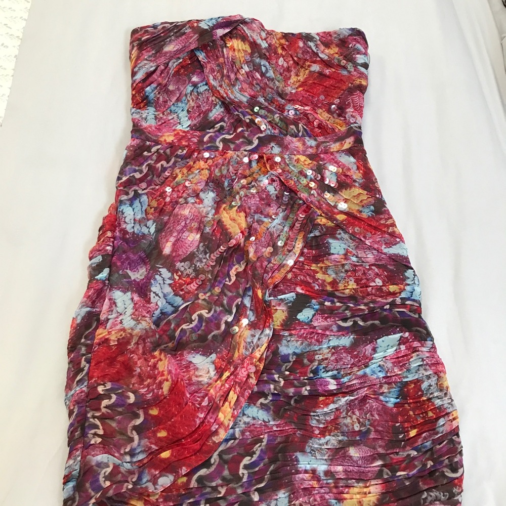 Diane von Furstenberg strapless w sequins dress