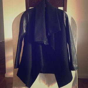 All Saints Leather sleeve Chai Jacket XS