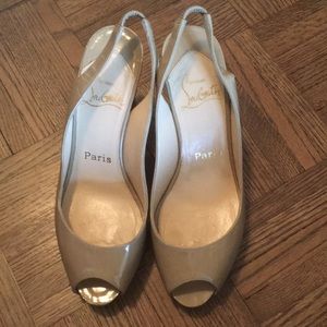 Louboutin peep toe sling backs