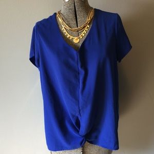 Royal blue knot top