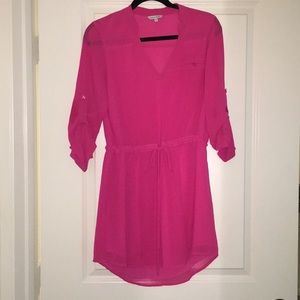 Hot pink draw string dress