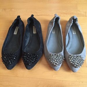 Kelsi Dagger black/gray pointed flats Kelsi Dagger black/gray pointed flats
