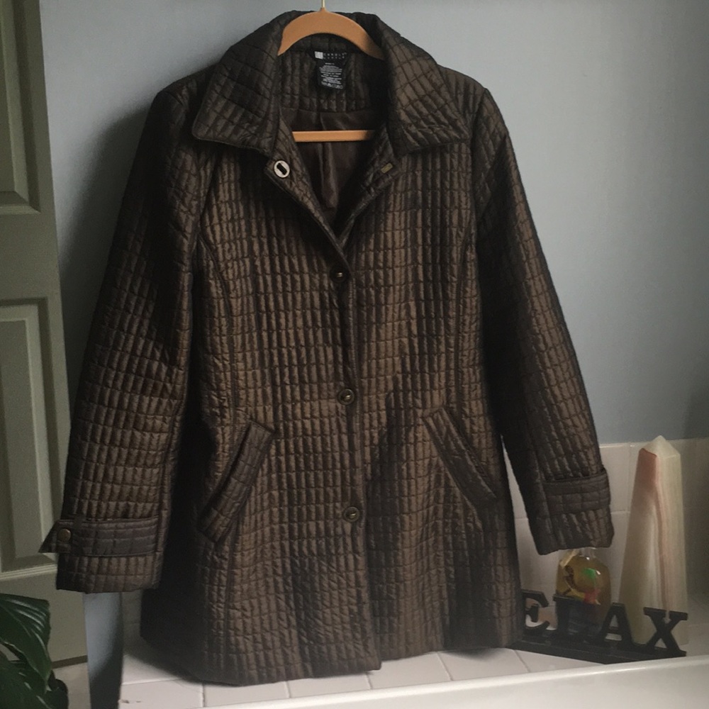Women's Carole Little Metallic Brown Coat