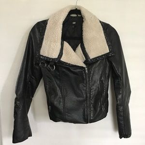 Black faux leather jacket