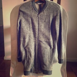 Brand New w/o Tags Mango Long Gray Zip Jacket
