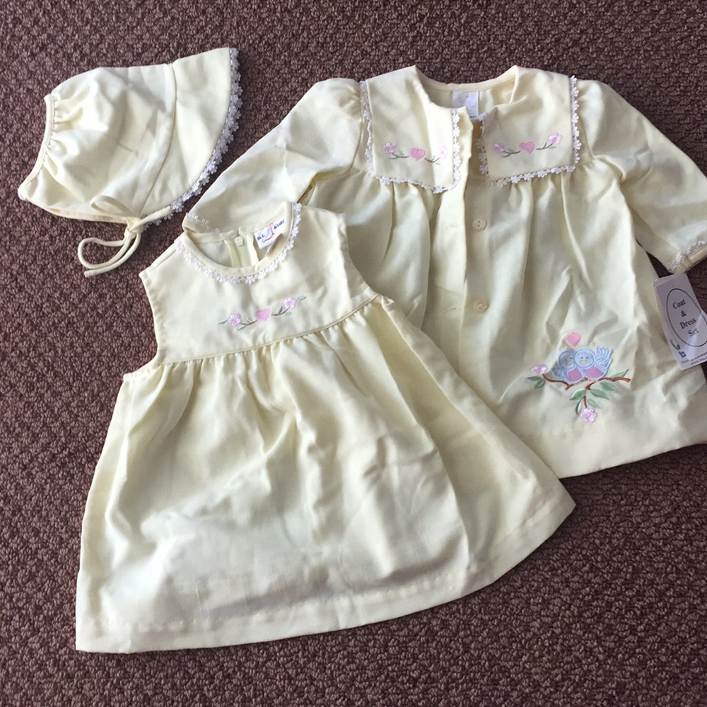 3-piece Coat, Dress and Bonnet Set ☀️😍