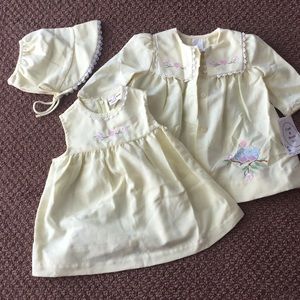 3-piece Coat, Dress and Bonnet Set ☀️😍