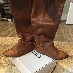 Brown knee high boots