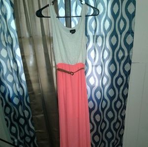 Pink n white long dress