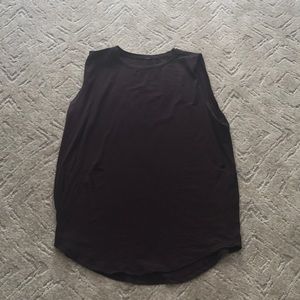 Sleeveless Black cherry Brunswick muscle tank