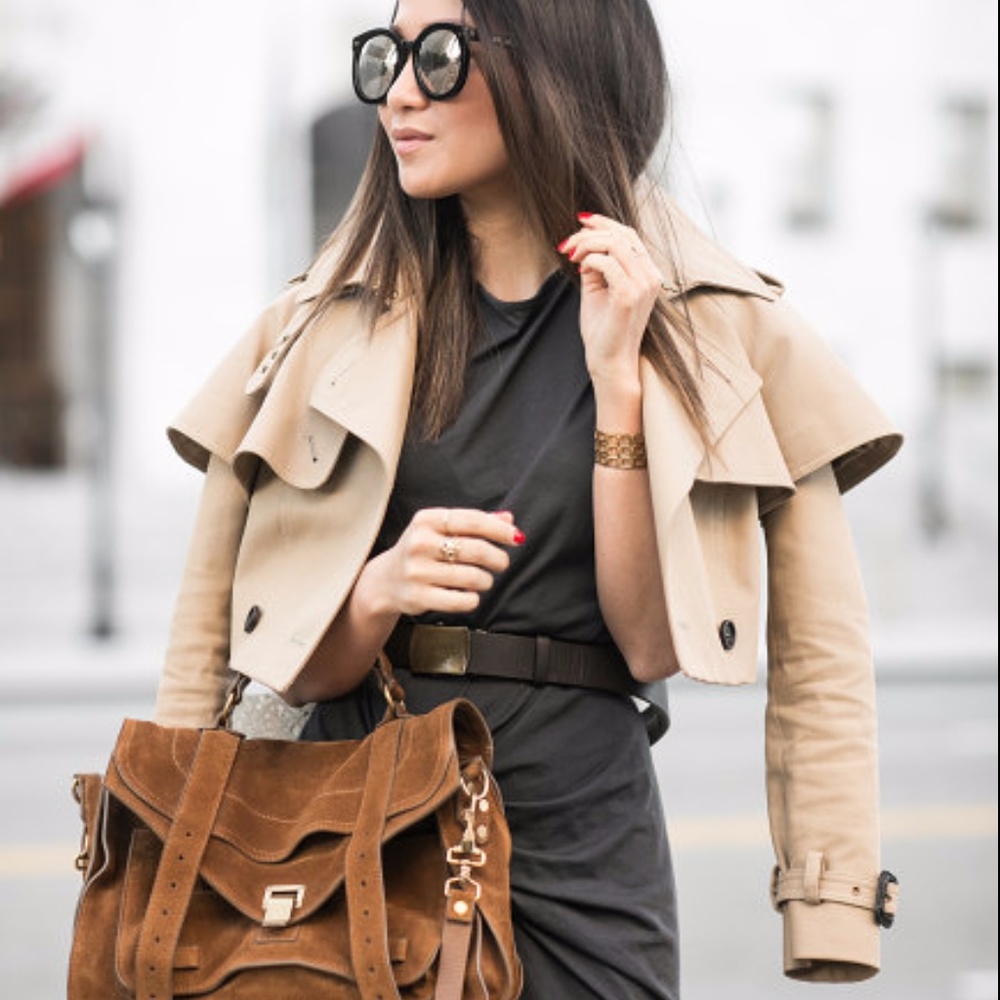 The Limited khaki cropped trench coat Sz XS