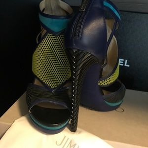 JIMMY CHOO SHOES Lythe Mixed Media Platform Heels JIMMY CHOO SHOES Lythe Mixed Media Platform Heels
