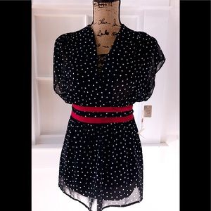 SUMMER CLEARANCE! Navy Top with Swiss Dots NWOT