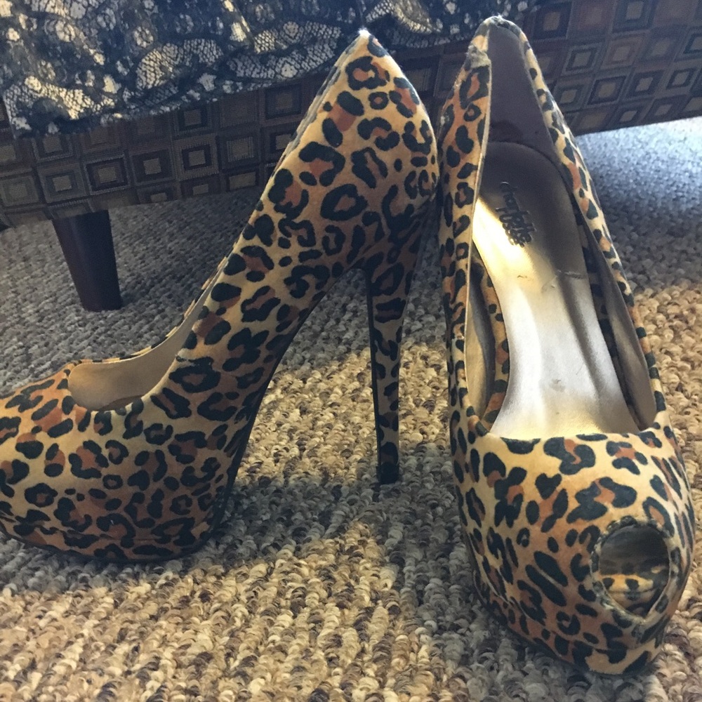 Leopard print high heels
