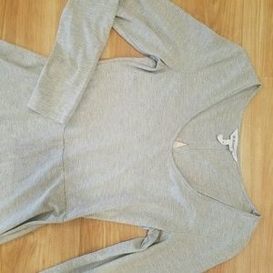 BCBG Stripe Long Sleeve Assymmetrical Cutout Dress