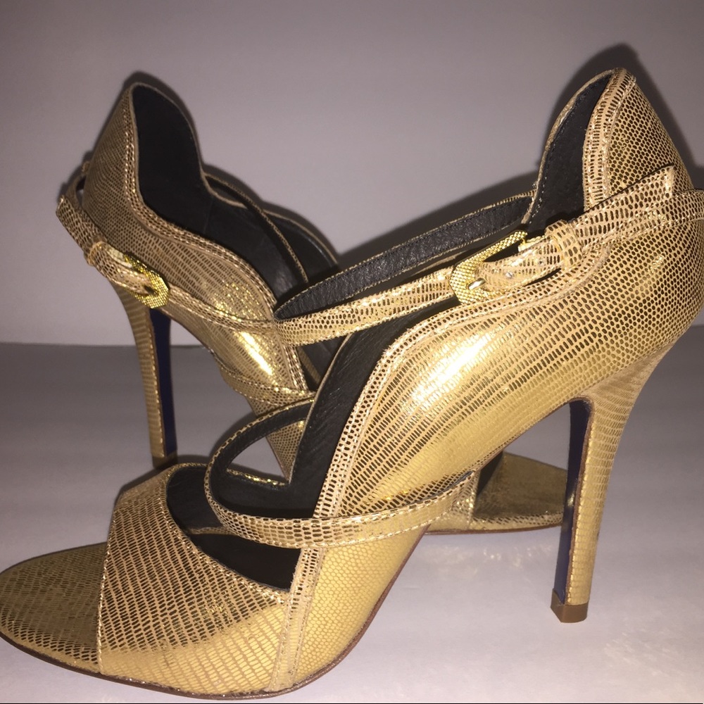 Rebecca Minkoff Penny Embossed Gold Mary Janes