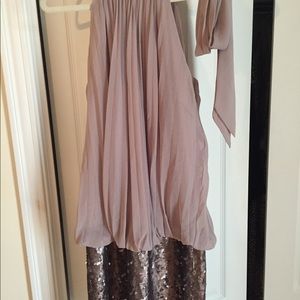 Cache sleeveless sequenced bottom dress