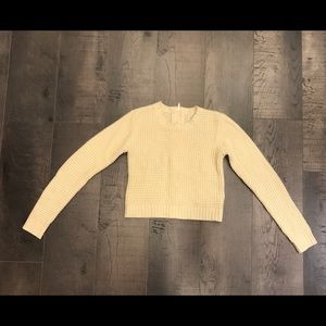 Cropped sweater with rose gold zipper