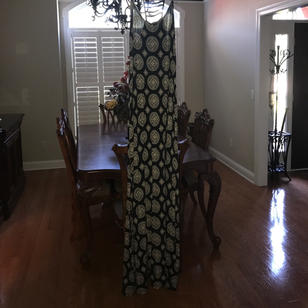 Black and brown maxi dress