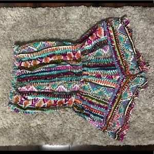 Multicolored Strapless Romper