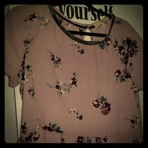 Pastel purple pelplum shirt
