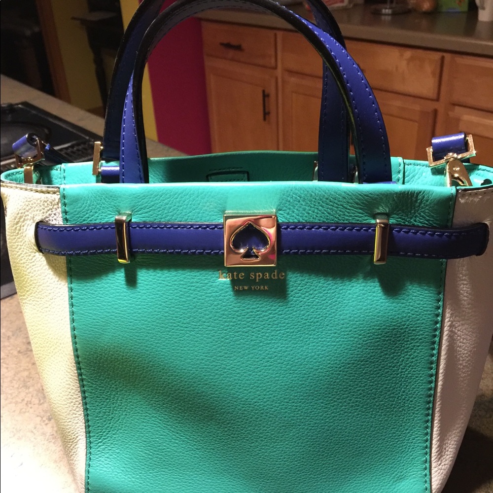 Kate Spade green blue and white